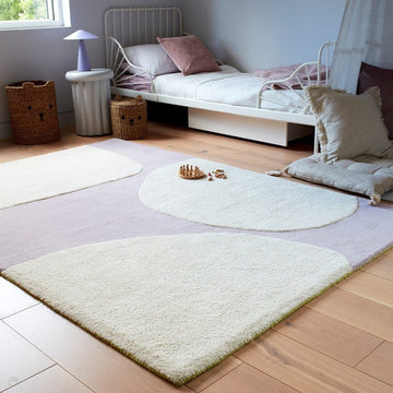 Canvas 02 Pebble Modern Abstract Hand-Woven Wool Hi-Low Contrast Textured Low Profile Short Pile Muted Lavender/Ivory Rug-Asiatic Carpets-Rug Love - The Most Loved Rug Store
